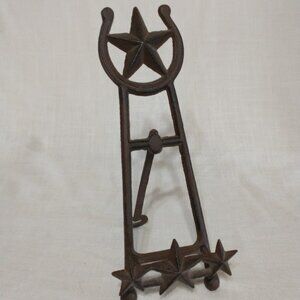 Display Easel - Cast Iron Texas Lone Star Easel - Holds Pictures, Cookbo…
